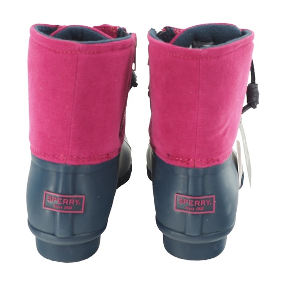 Sperry Saltwater Skinny Cord Pink Water-Resistant Rain Boots - Picture 7 of 9